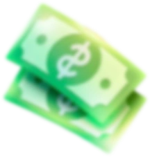 Decorative cash stack for lottery promotion.