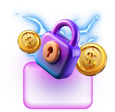 Secure transactions icon with lock symbol.